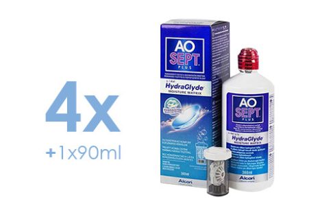 AoSept Plus with HydraGlyde (4x360 ml + 1x90 ml)